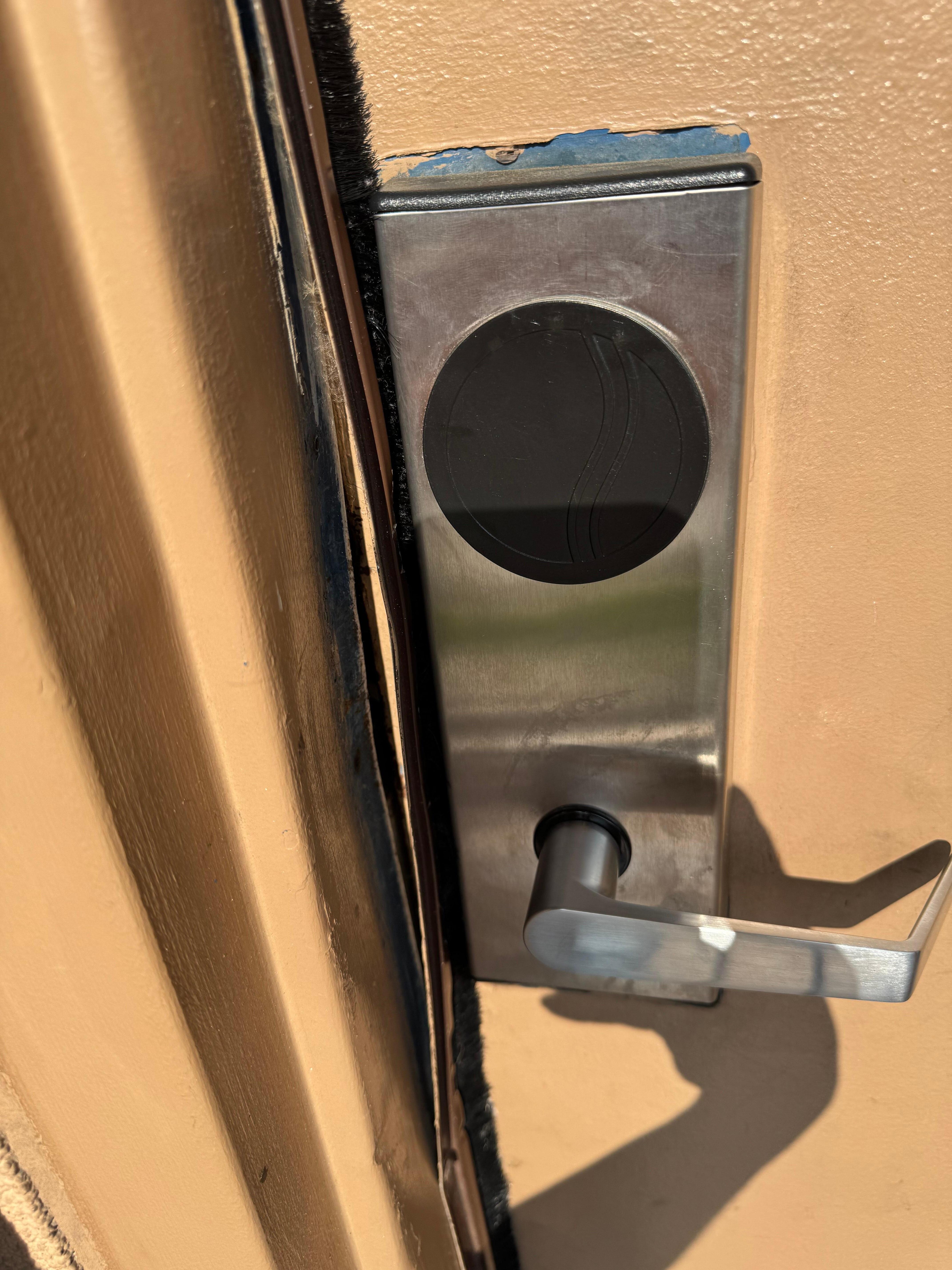 broken  entrance by the door knob