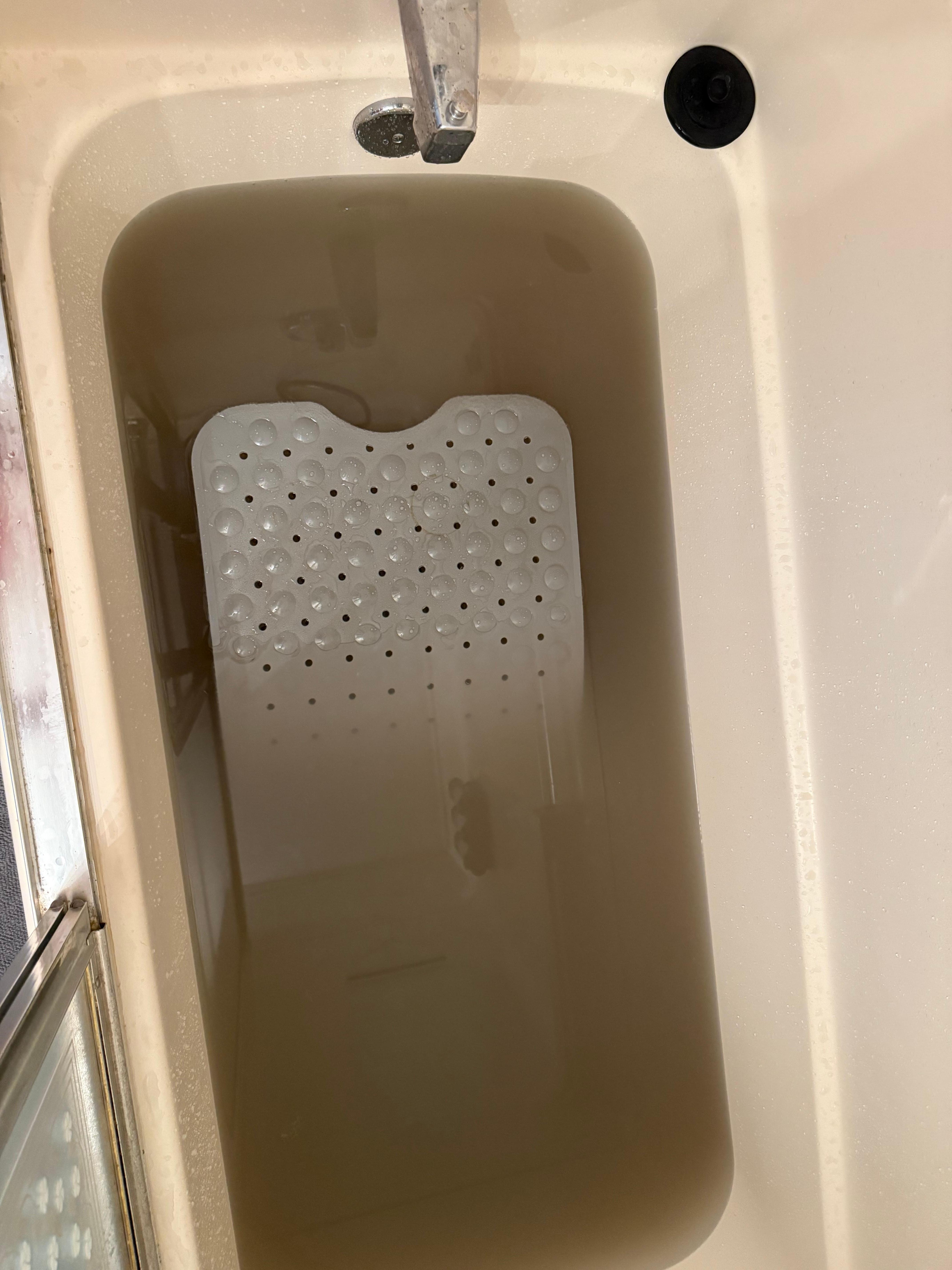 Picture of water after running water all day, this was an improvement of initial water. 