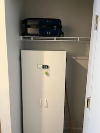 Missing bifold door  for cleaning supplies