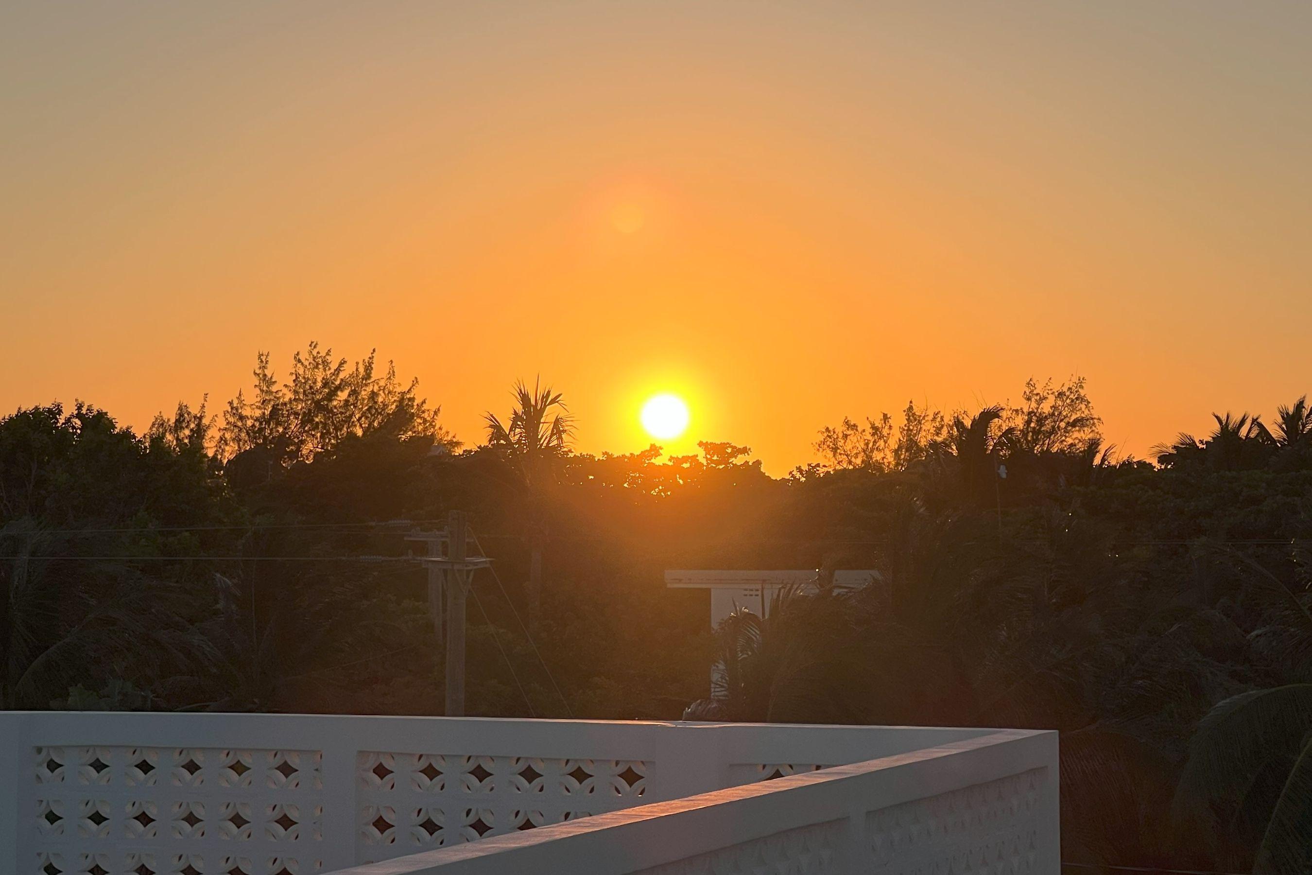 sunset from the rooftop patio