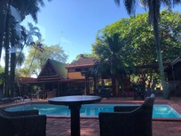Innen Hof des Hotels am Morgen