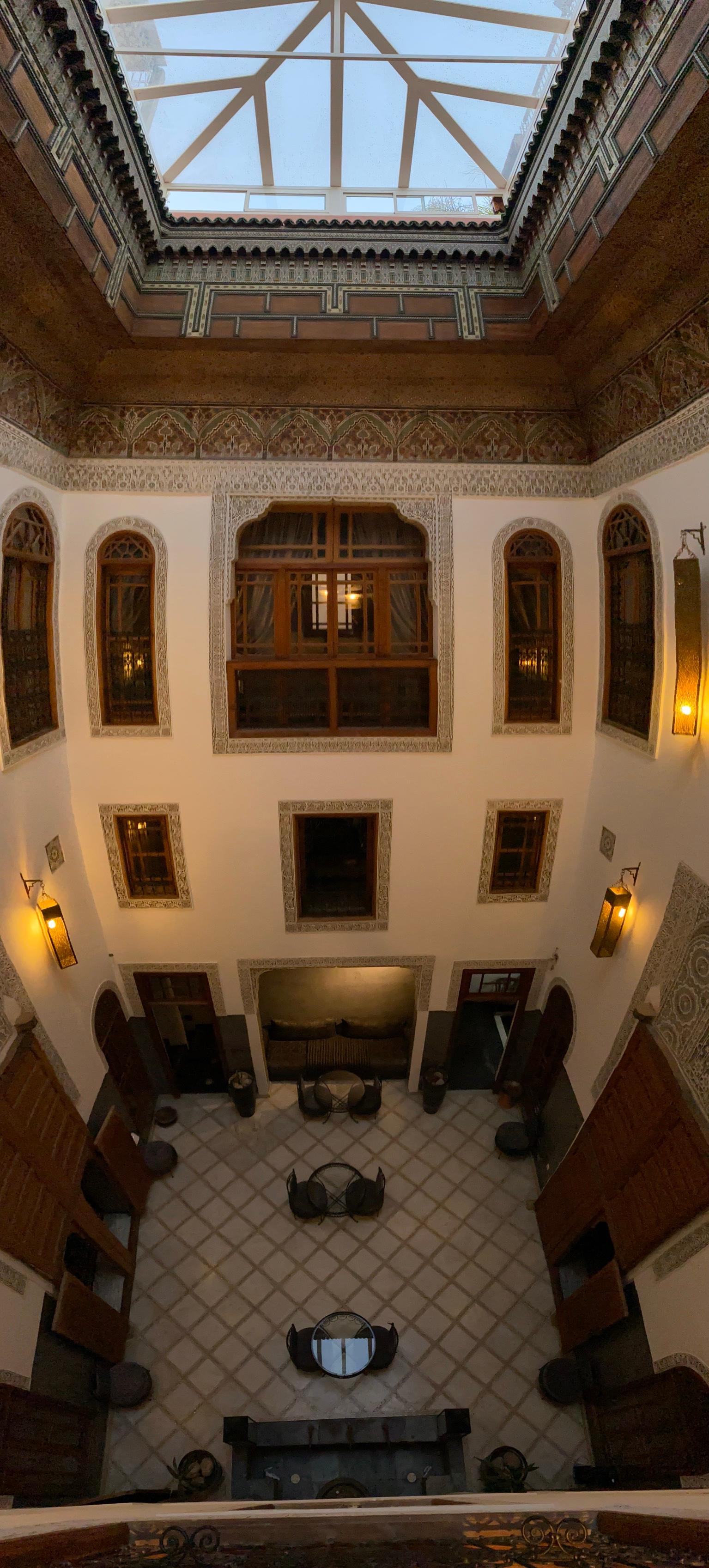 Central court as seen from bathroom 