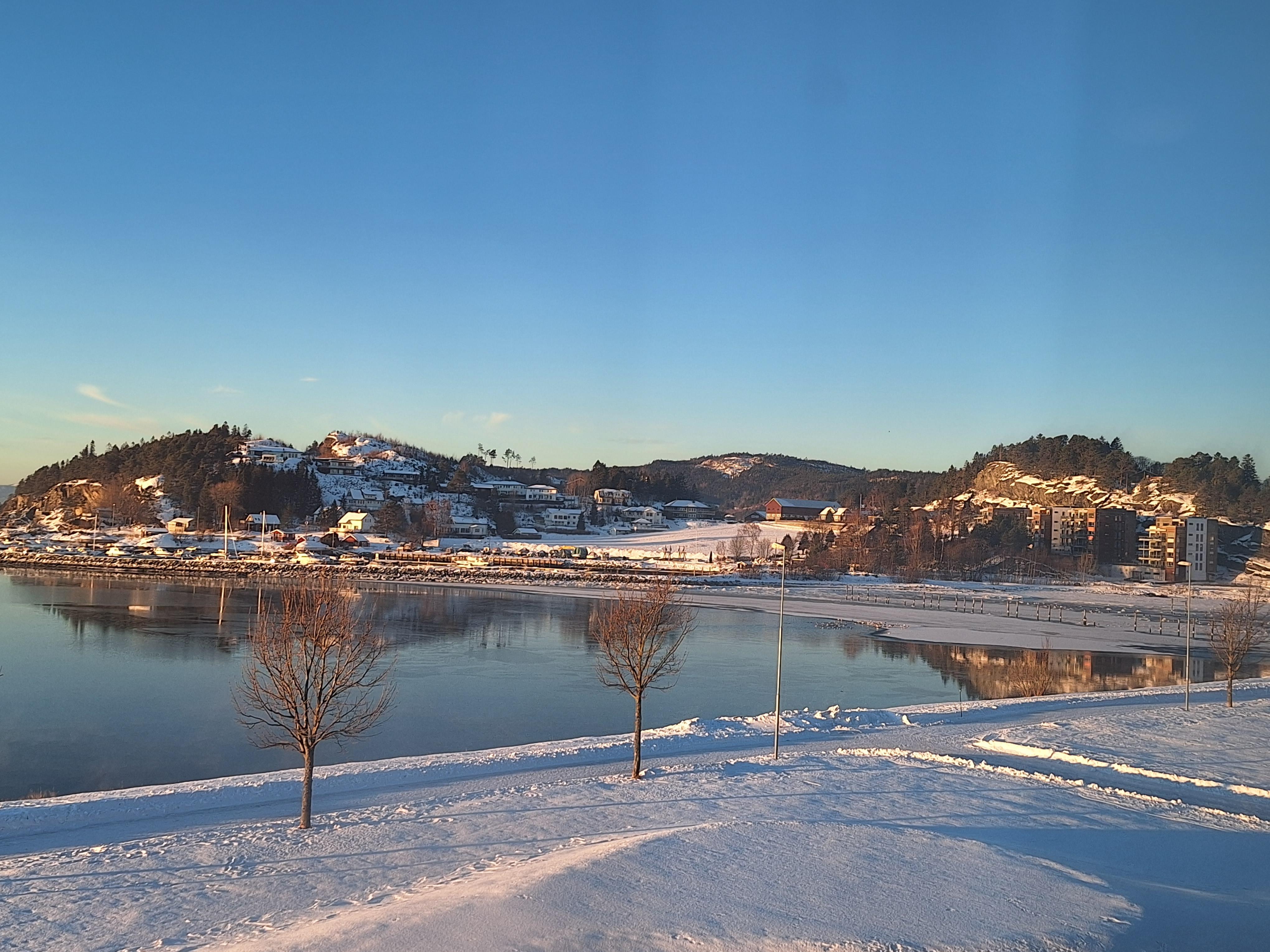 View from restaurant at breakfast