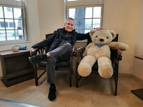 Before checking in a baby bear gave us company while waiting at the lobby
