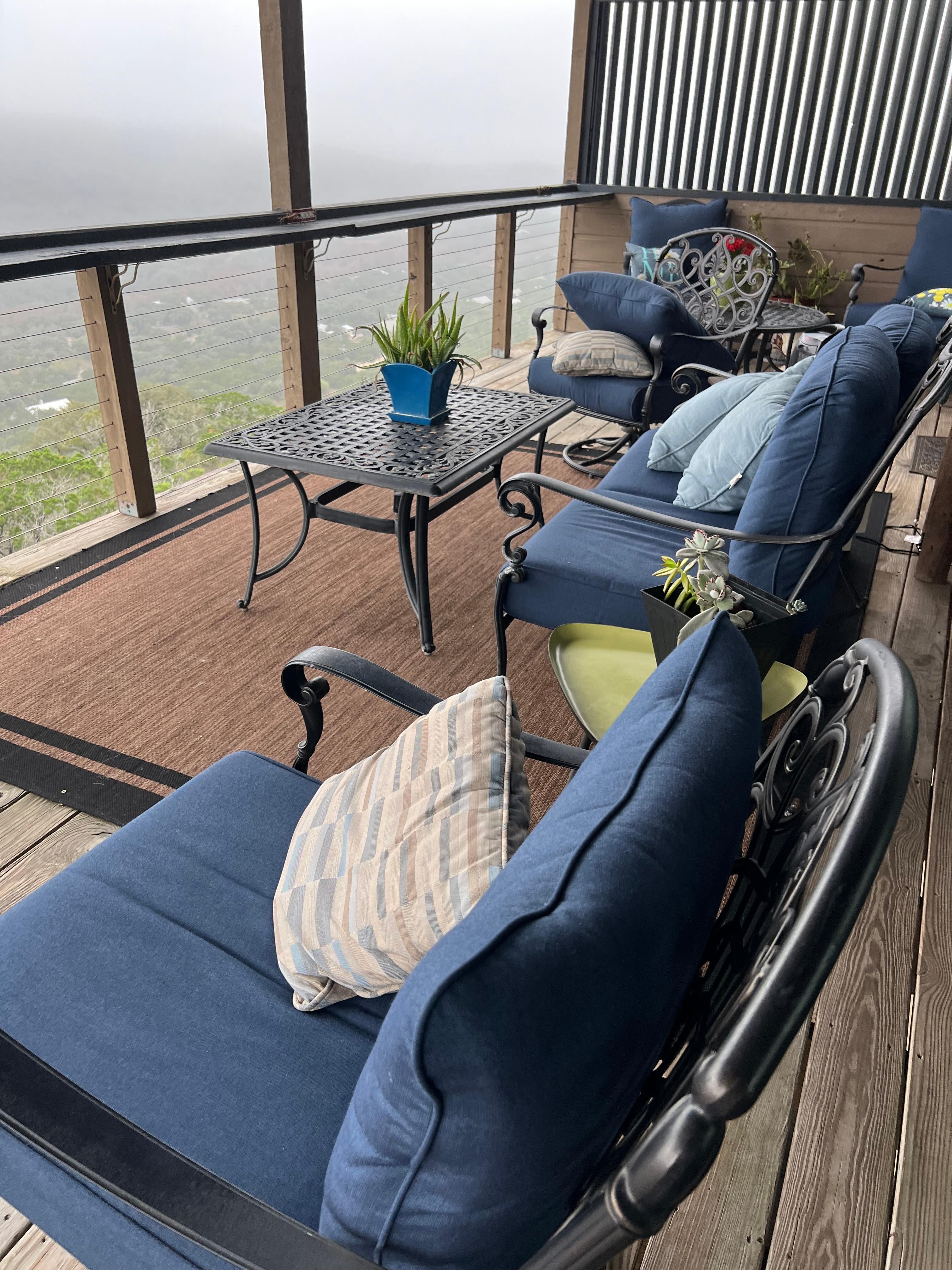Comfortable deck and view.