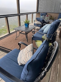 Comfortable deck and view.