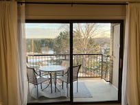 Looking out over the balcony.