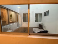 Light well seen from the sleeping area of Suite 1.