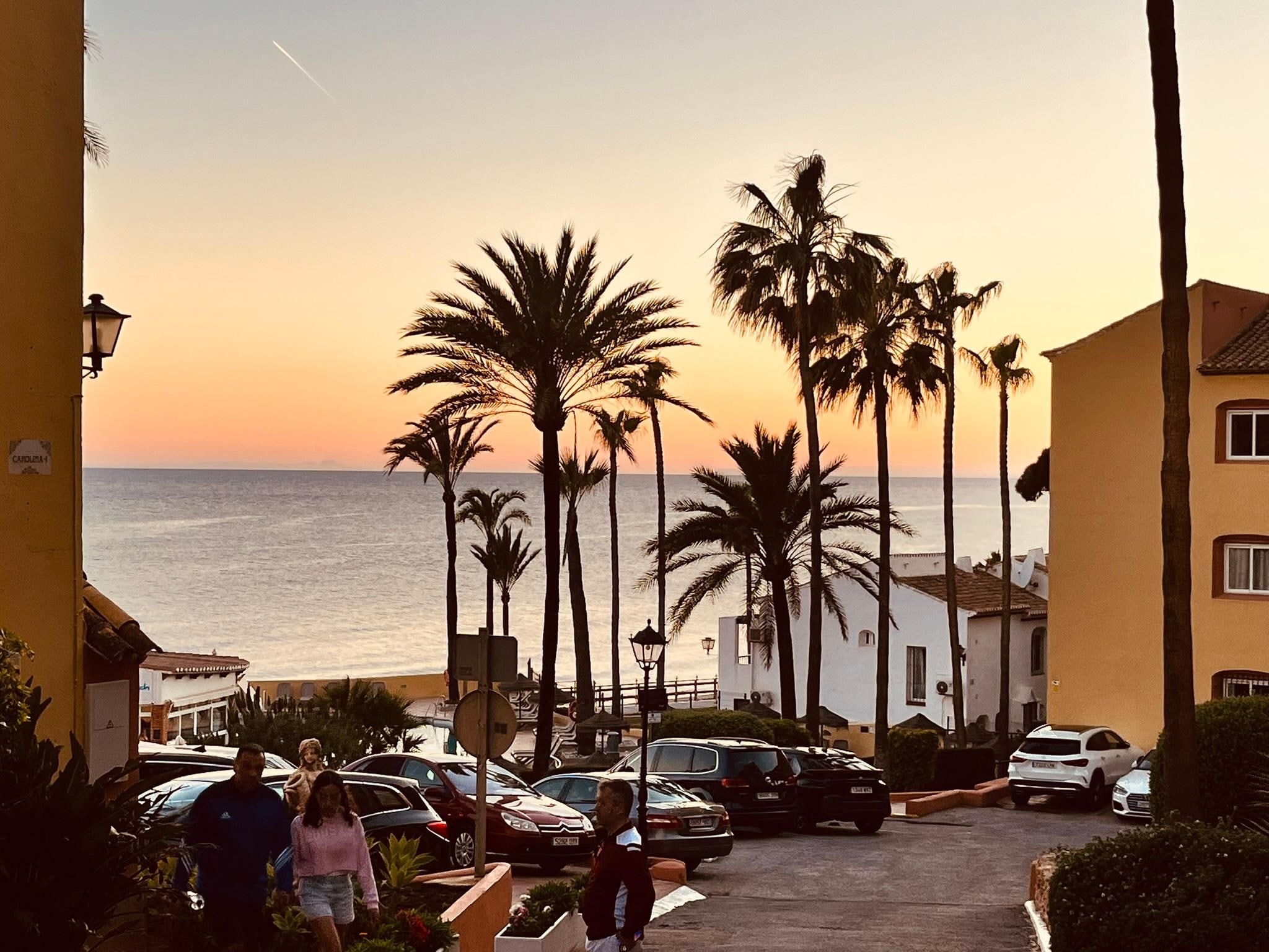 Sunset sea view from beside building Carolina