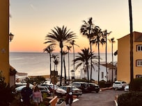 Sunset sea view from beside building Carolina