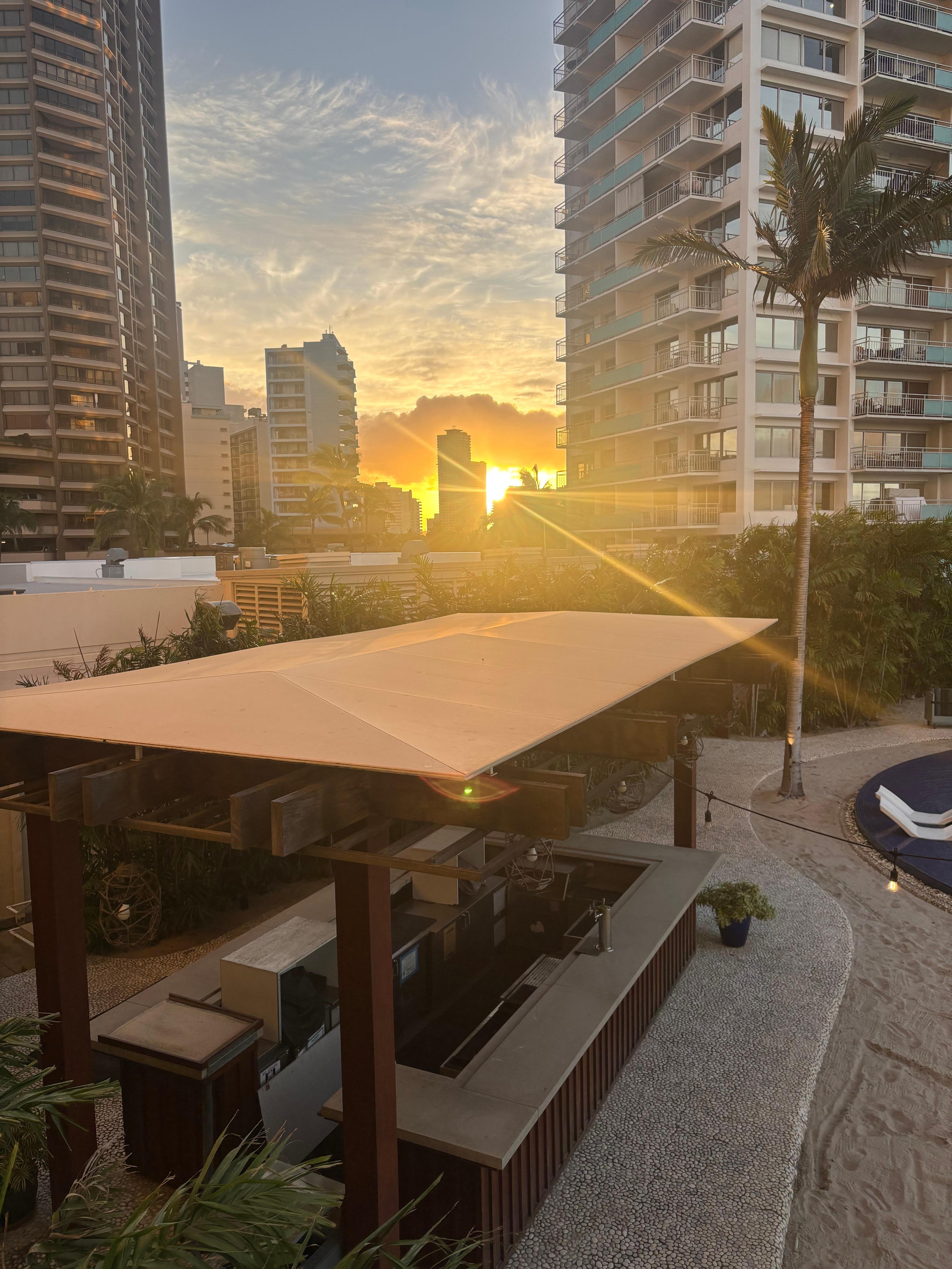 Sunrise from 3rd floor balcony facing the ocean side 
