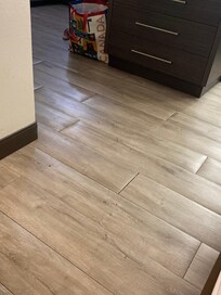 Floor panels were bubbling up, not even attached to the floor and sticky.