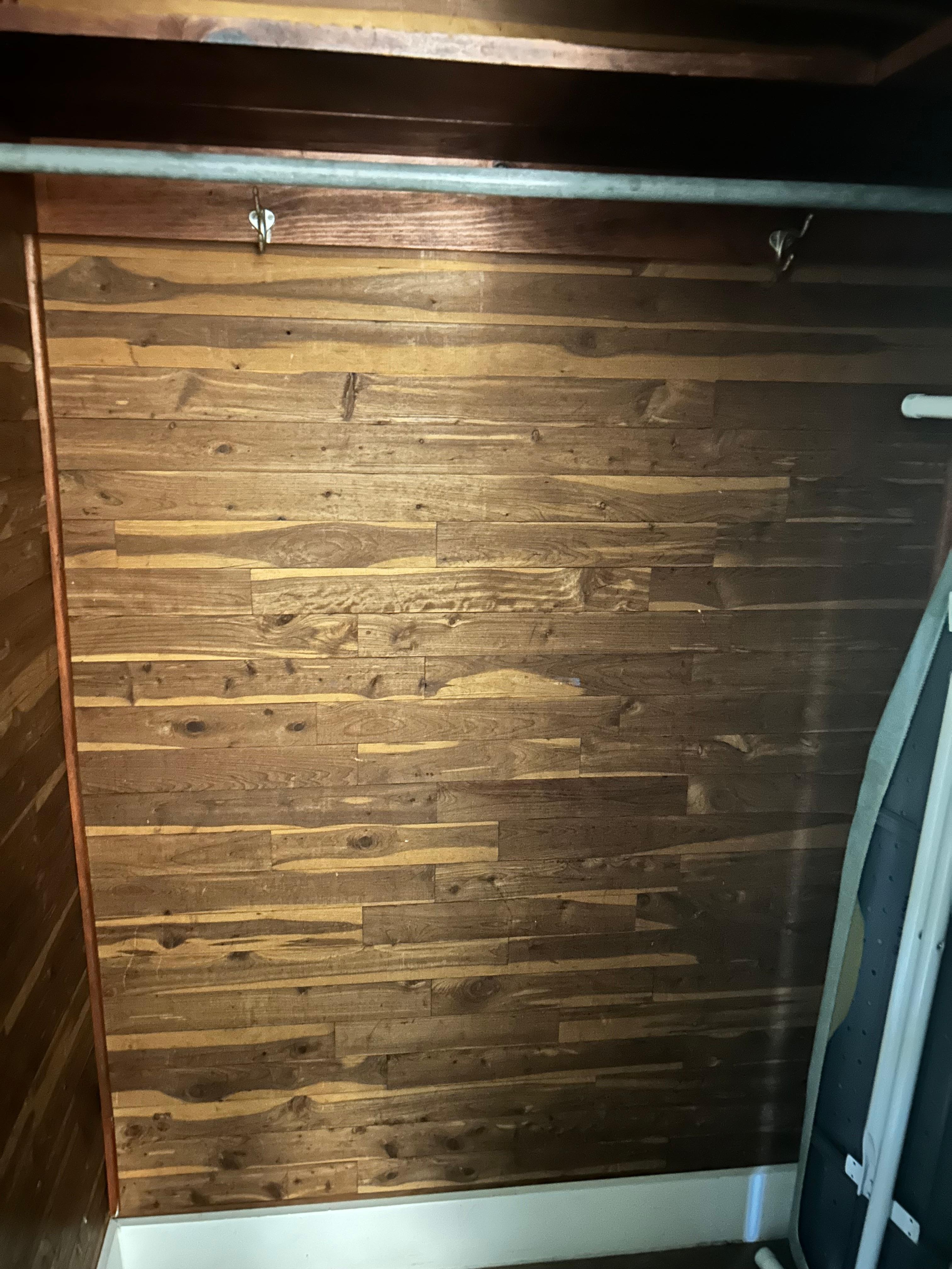 Closet - no hangers and no iron.  