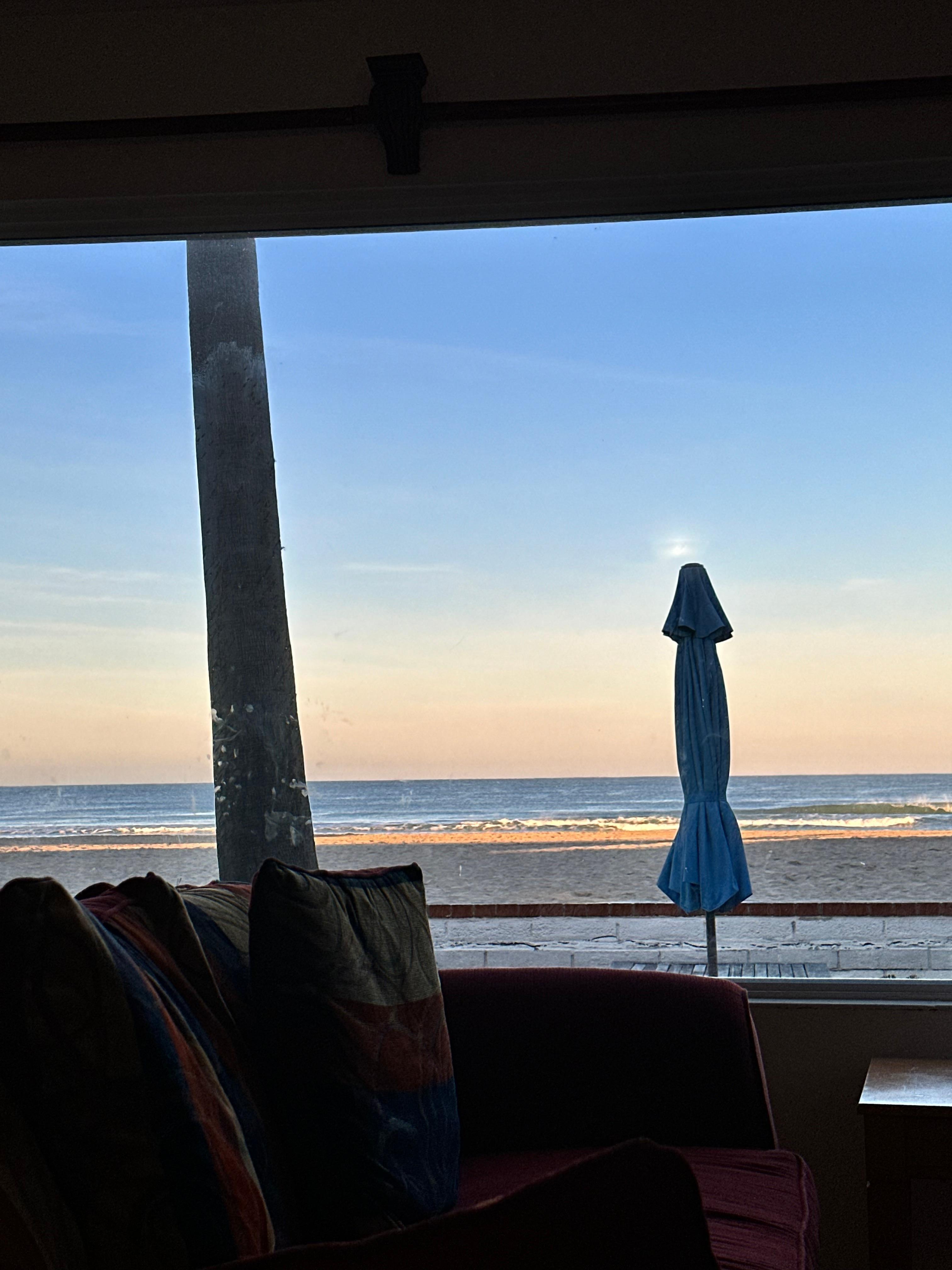 Morning coffee from the couch. 