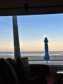 Morning coffee from the couch.