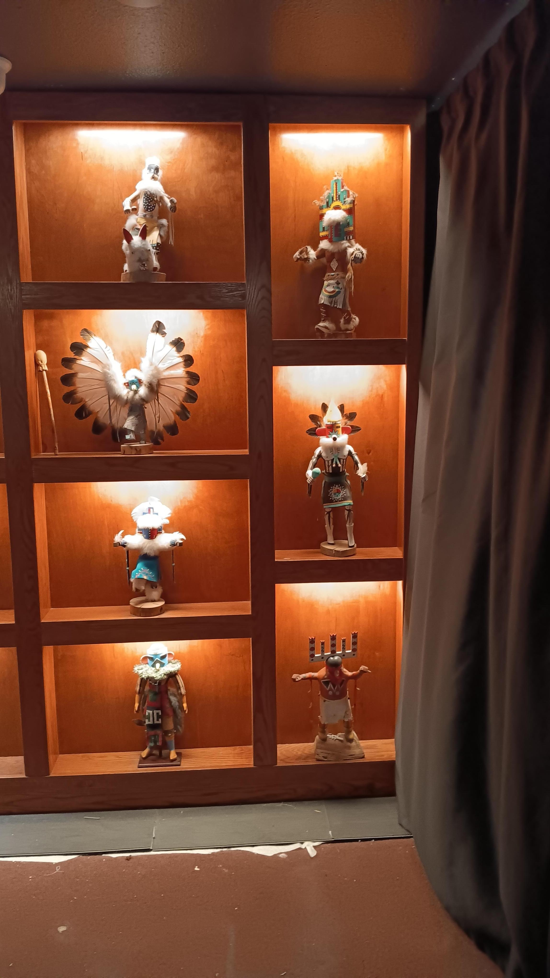 Behind check in desk