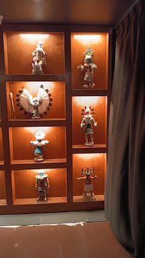 Behind check in desk