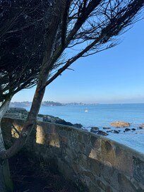 Spazierengehen an der Küste entlang.