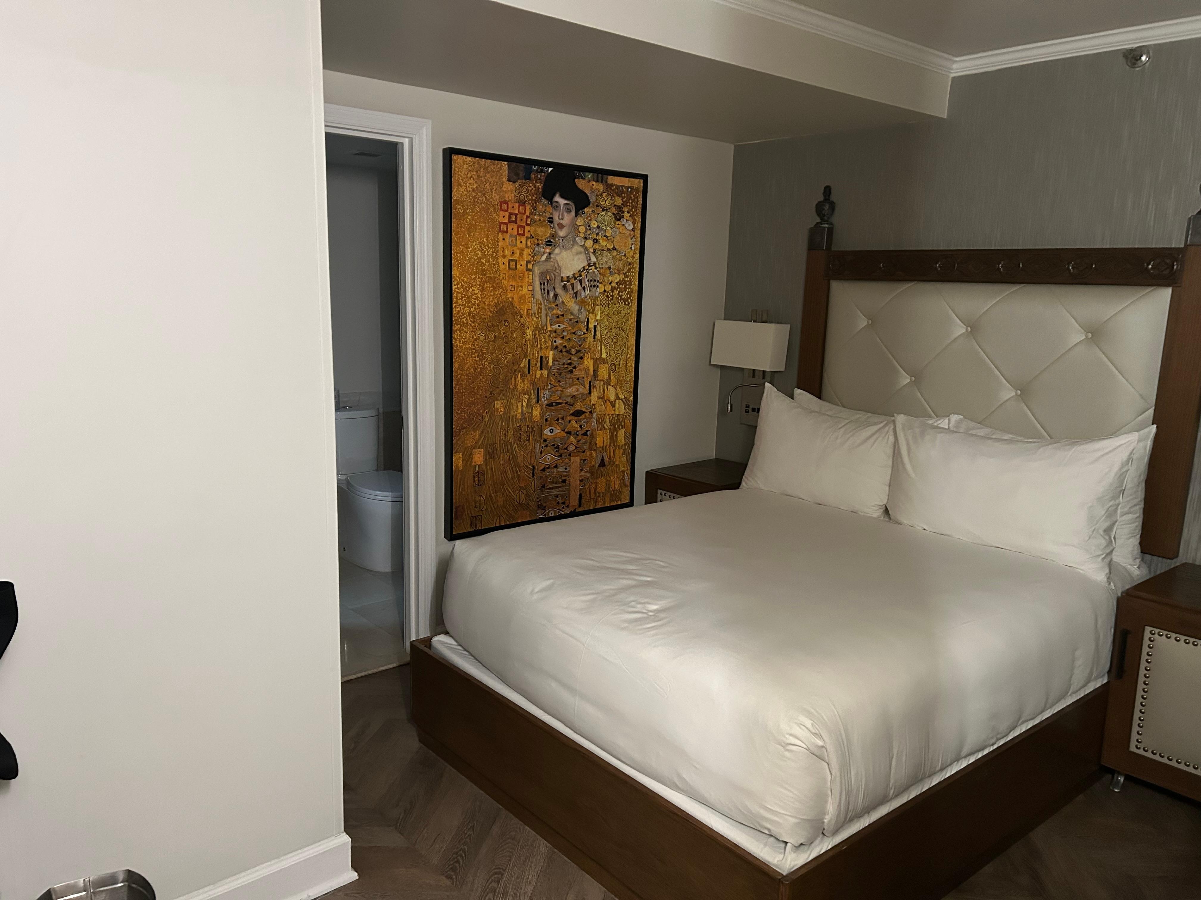 Comfy bed and shower amenities 