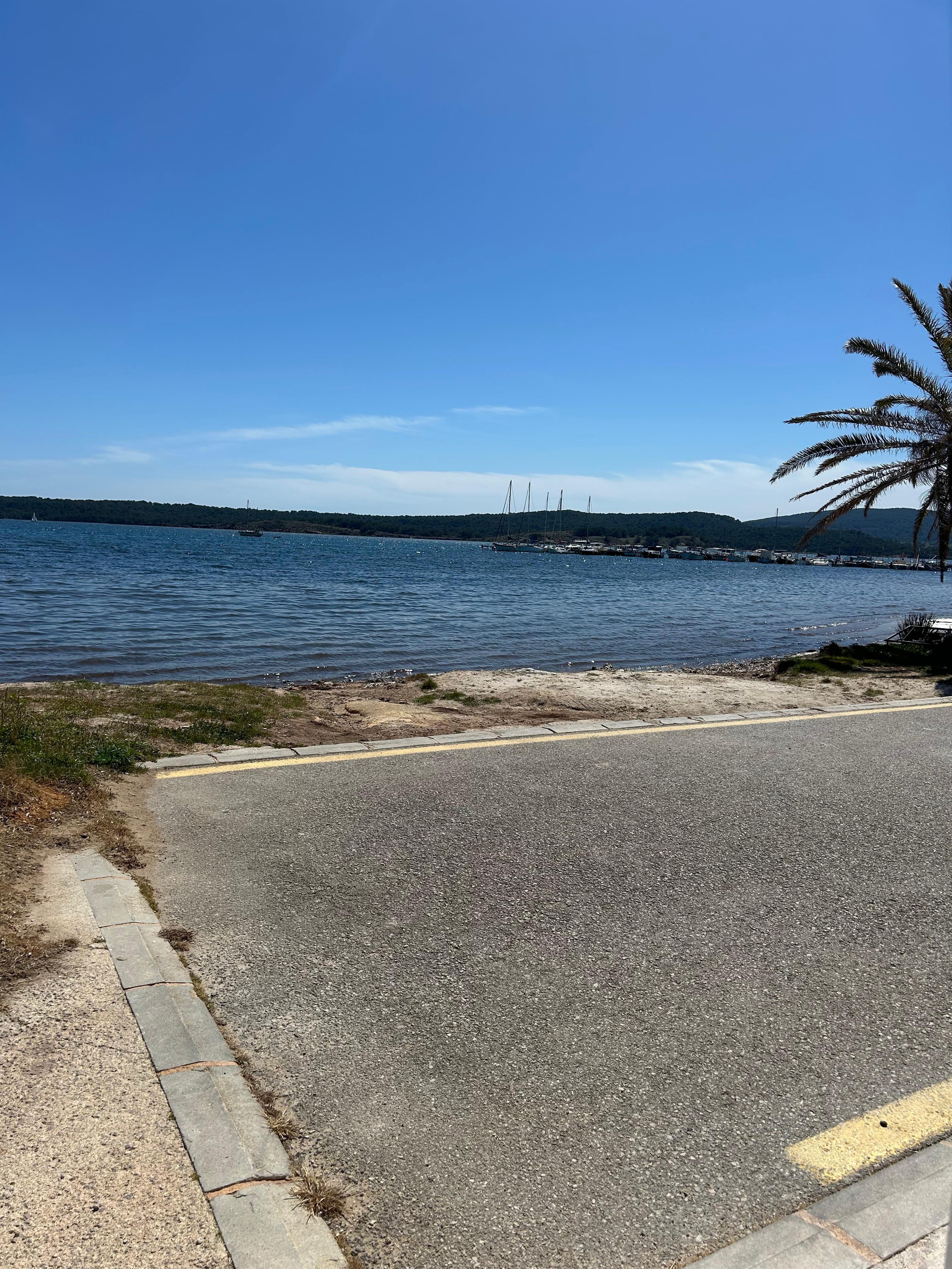 Literally across the road - very shallow, and warmer than the pool! 