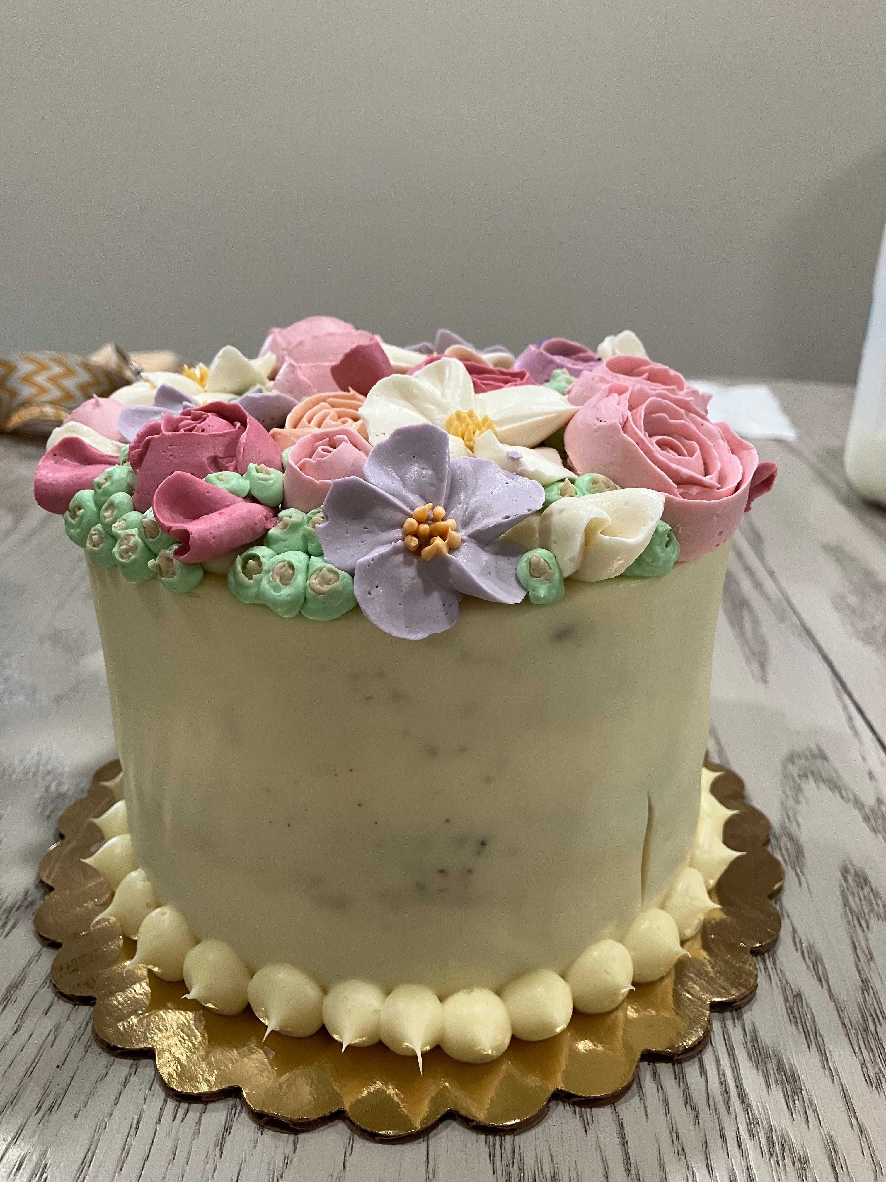 Beautiful cake for the 80 year old. 