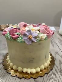 Beautiful cake for the 80 year old.