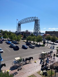 View of the lift bridge from our balcony