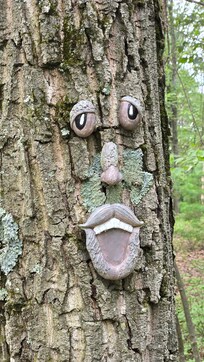 If you take a walk, pay attention to the trees, you may find these faces, : )