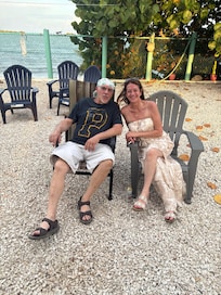 Relaxing in back of home before dinner