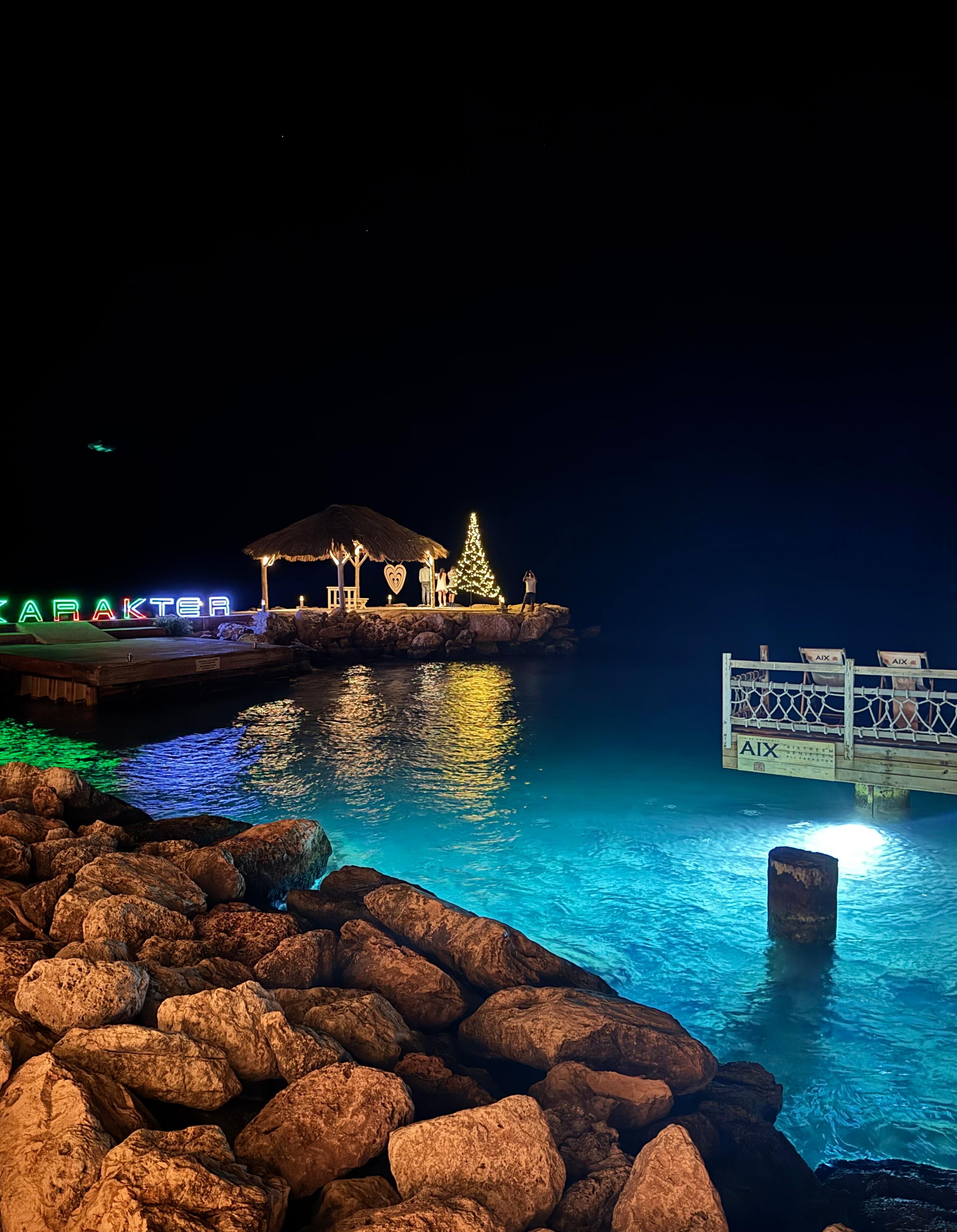 Restaurant view in evening 