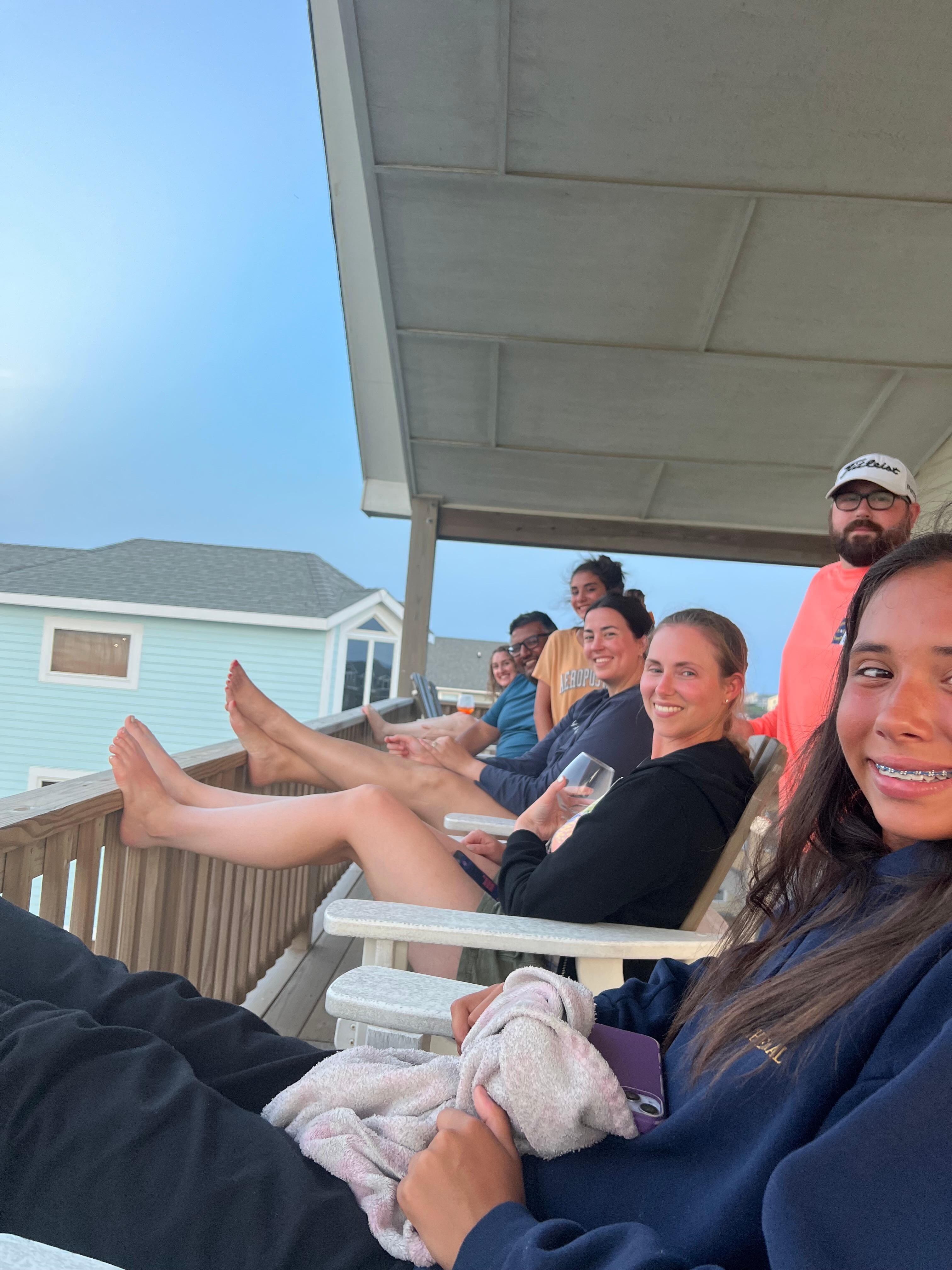 Enjoying the evening view.