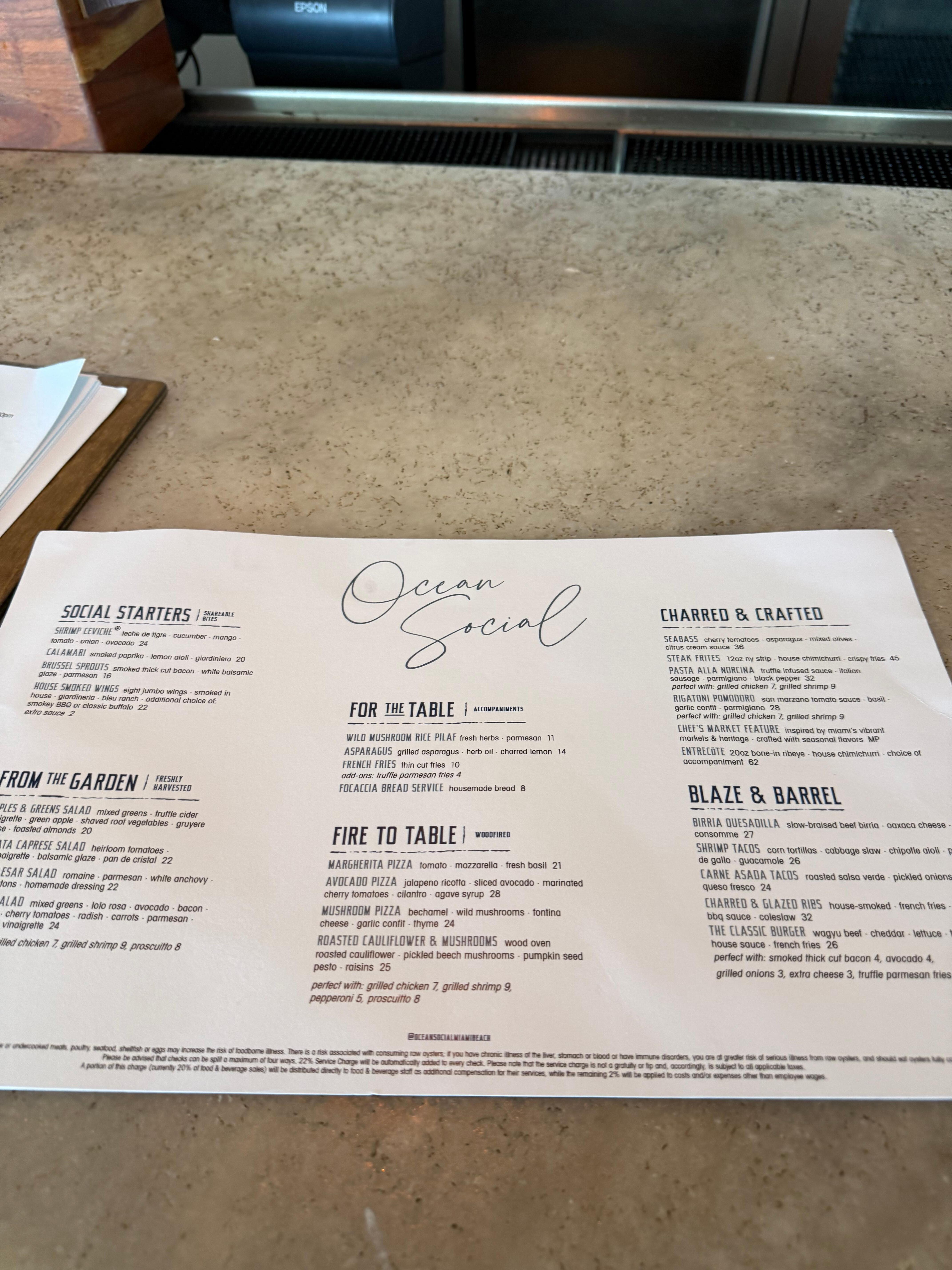 Ocean social on site restaurant 👍🏽
