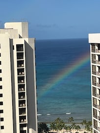Rainbow from balcony of condo