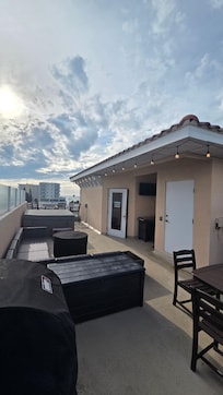 Rooftop patio facing West