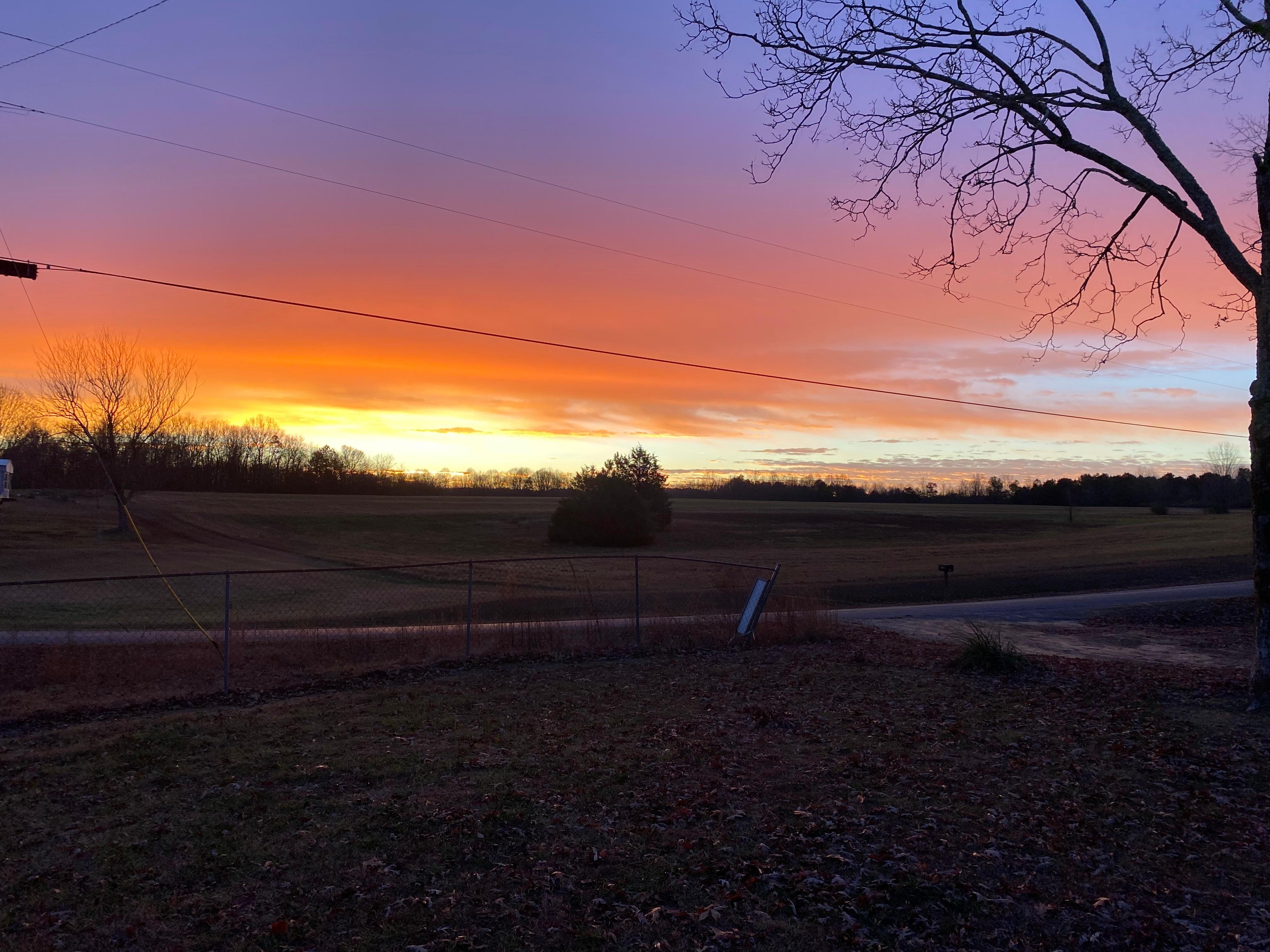 Sunrise from front yard at 6am