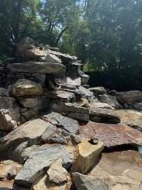 Water fountain was peaceful to listen too.