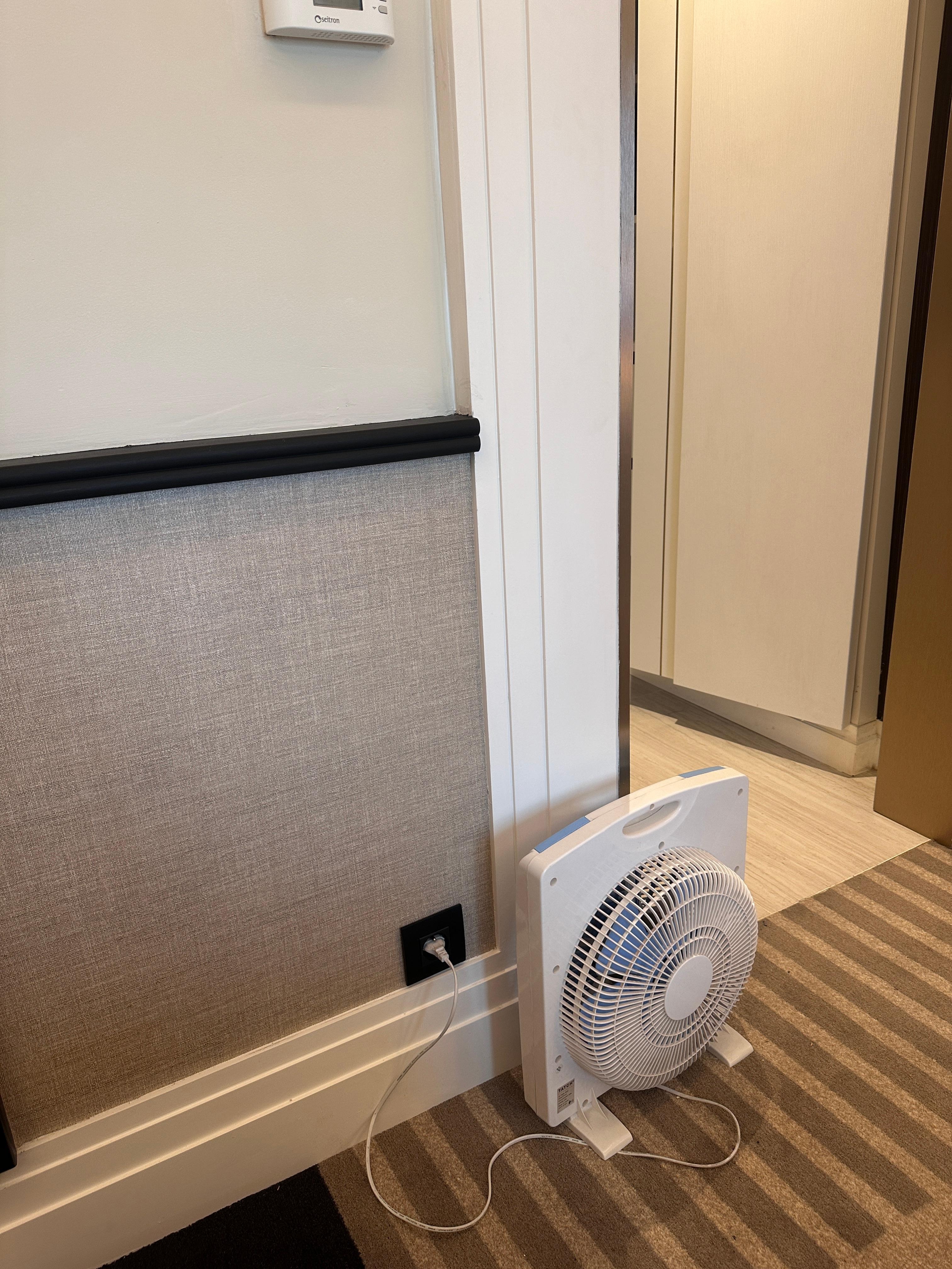 External fan was given as the AC was not working. They did not change the room as well. 