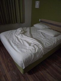 This was our bed when we walked in the room.