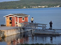 Dock at house, men enjoyed the fishing
