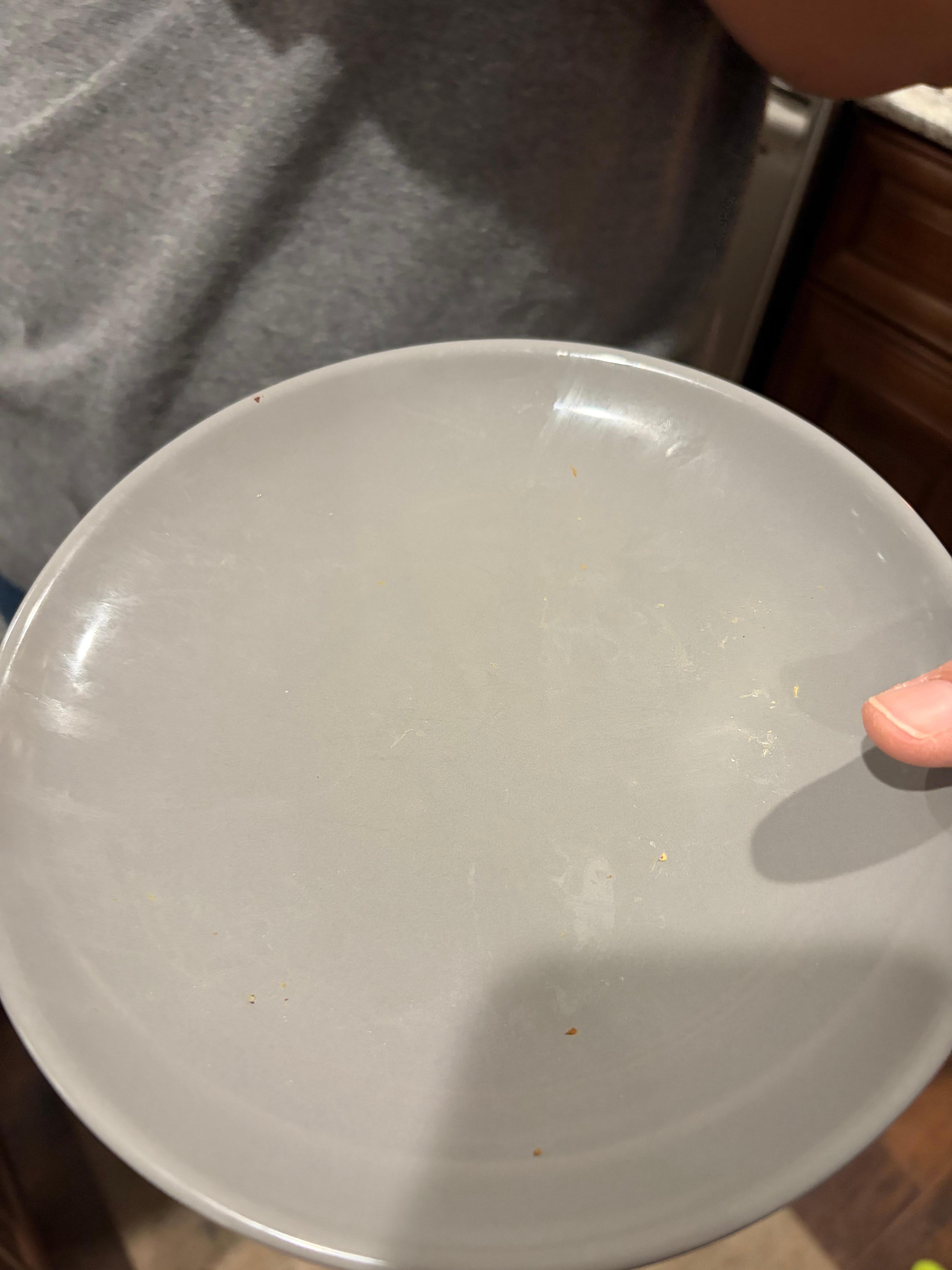 Dirty plate from cabinet