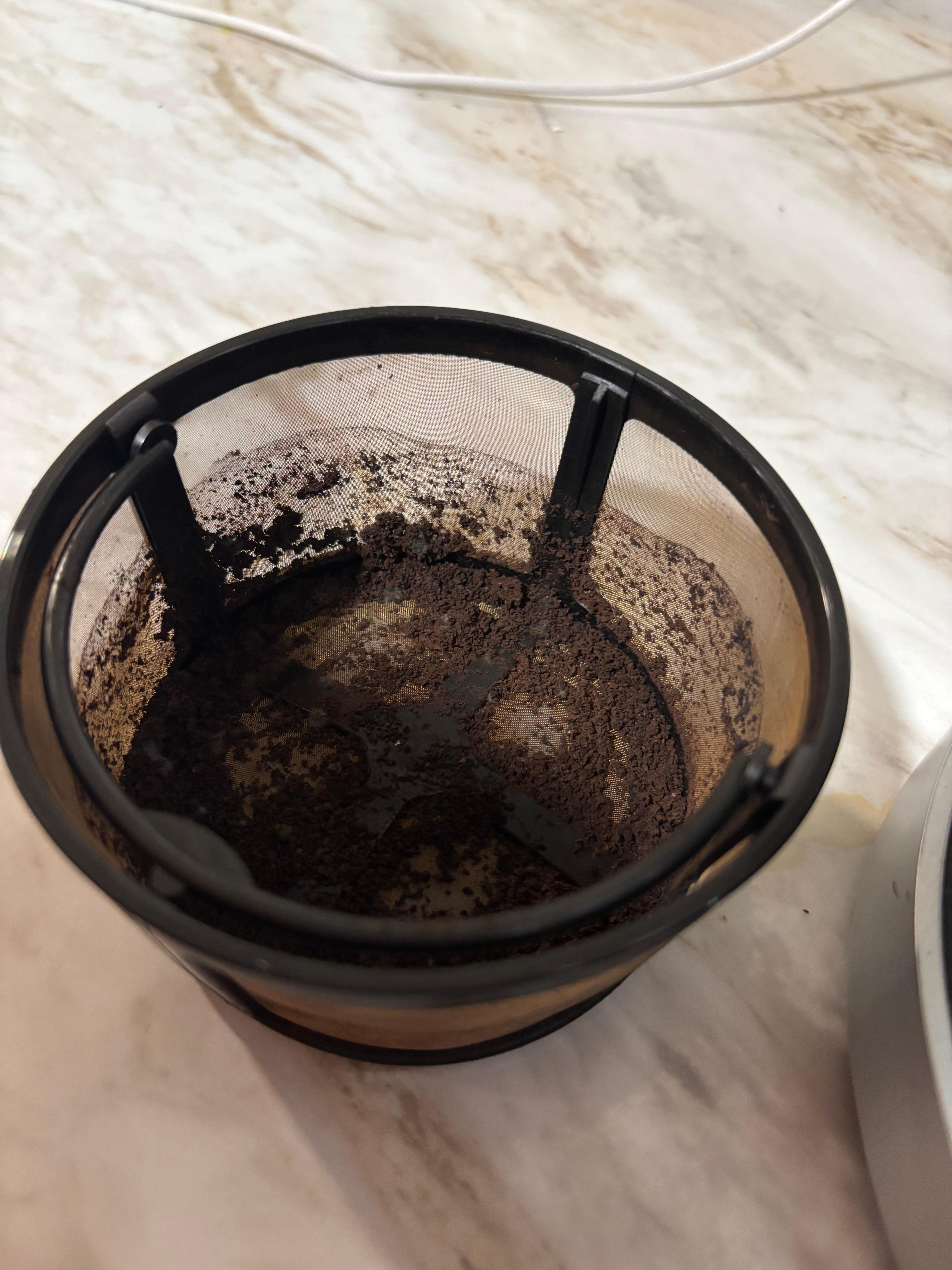 Dirty coffee filter