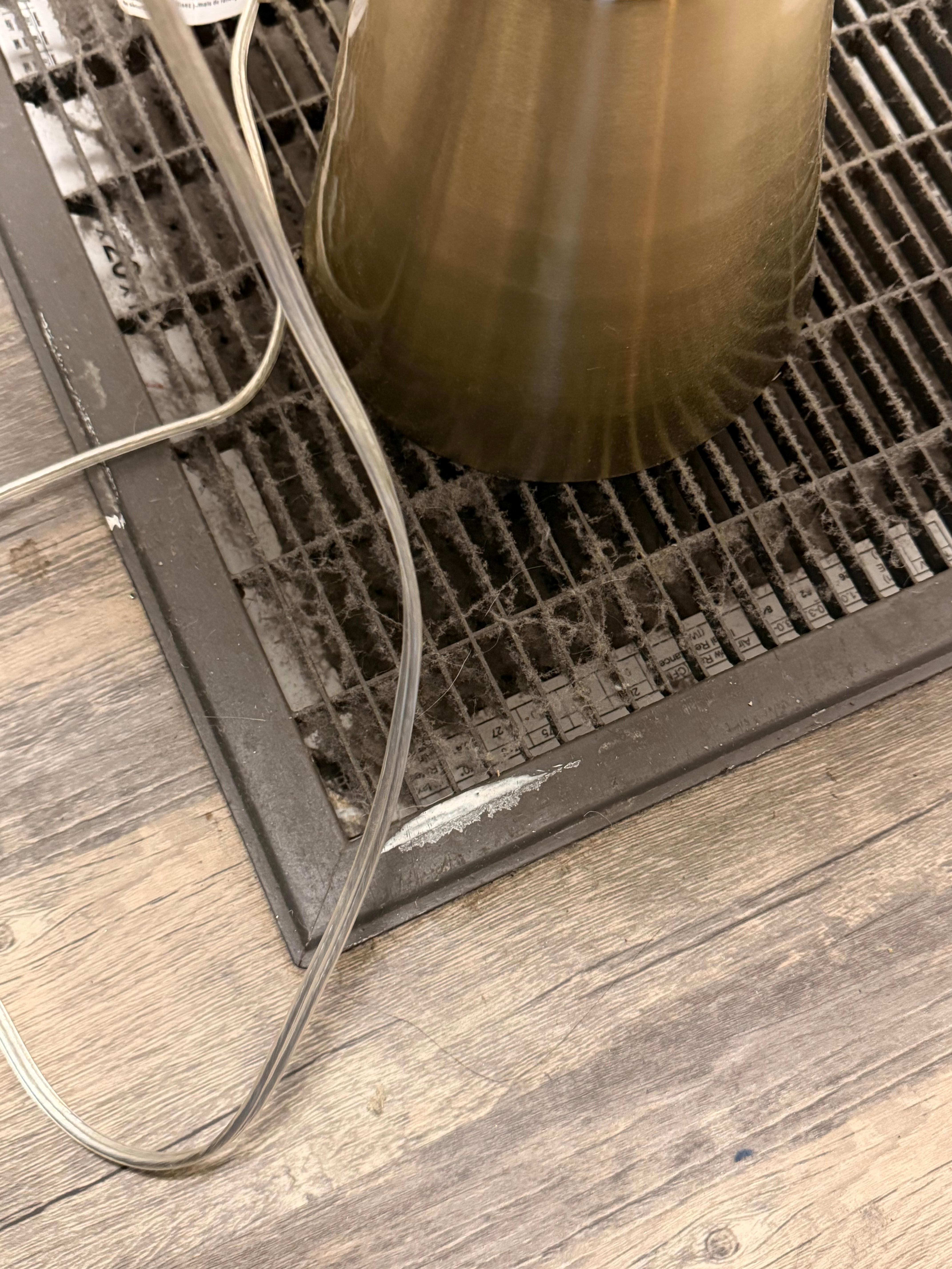 Dust accumulation had been there for a long time without being changed or cleaned.