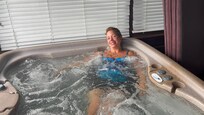 Just relaxing in the jacuzzi of our hotel room of Las Lagunas Boutique