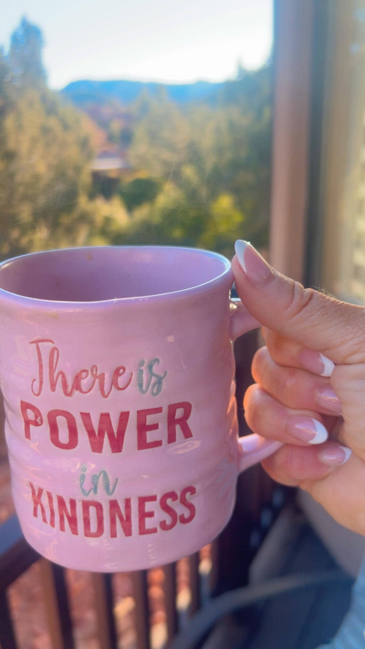Coffee on the deck enjoying the morning view. 