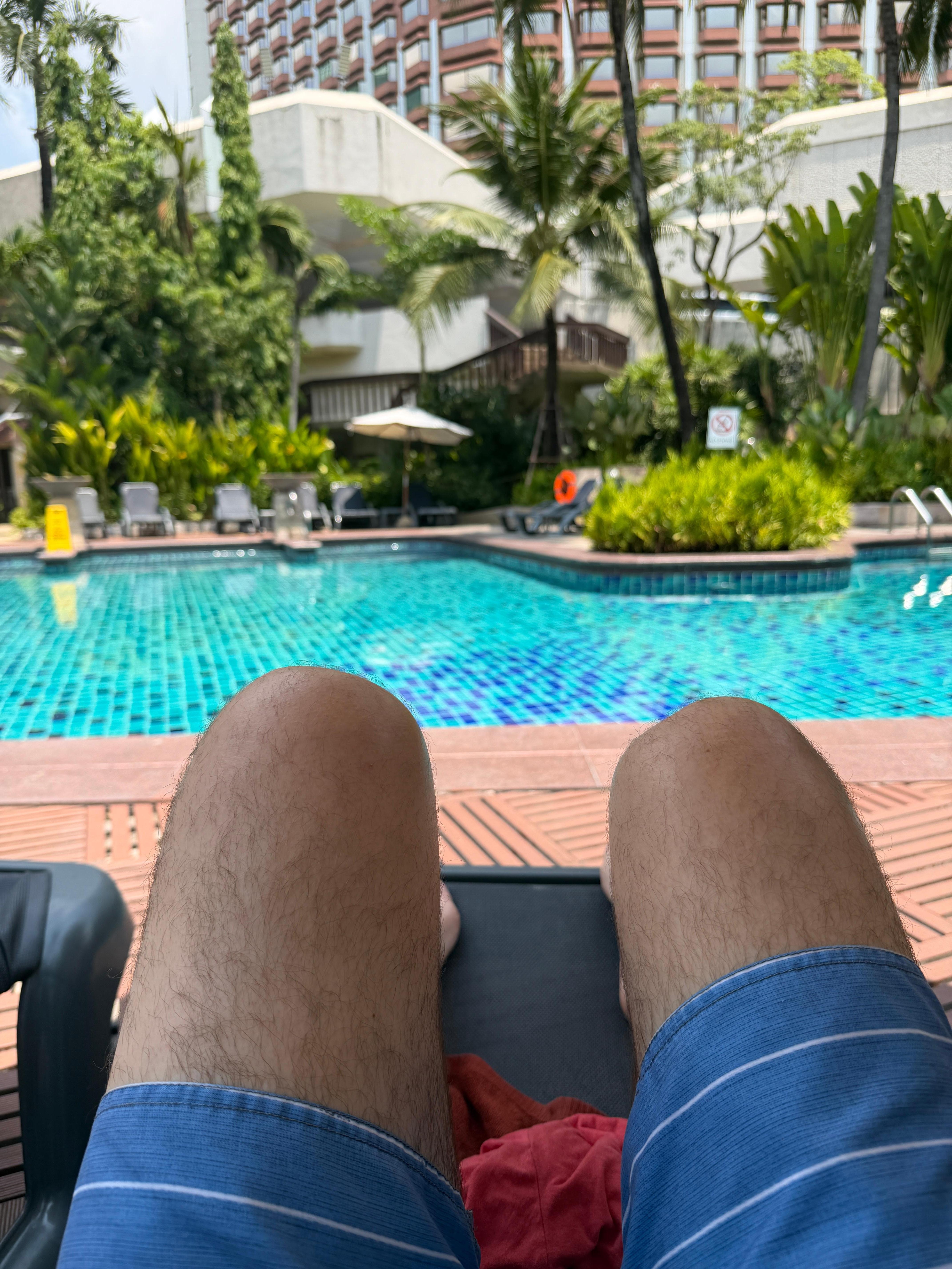 Pool is quiet and has great bar service