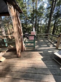 Looking out onto both decks.