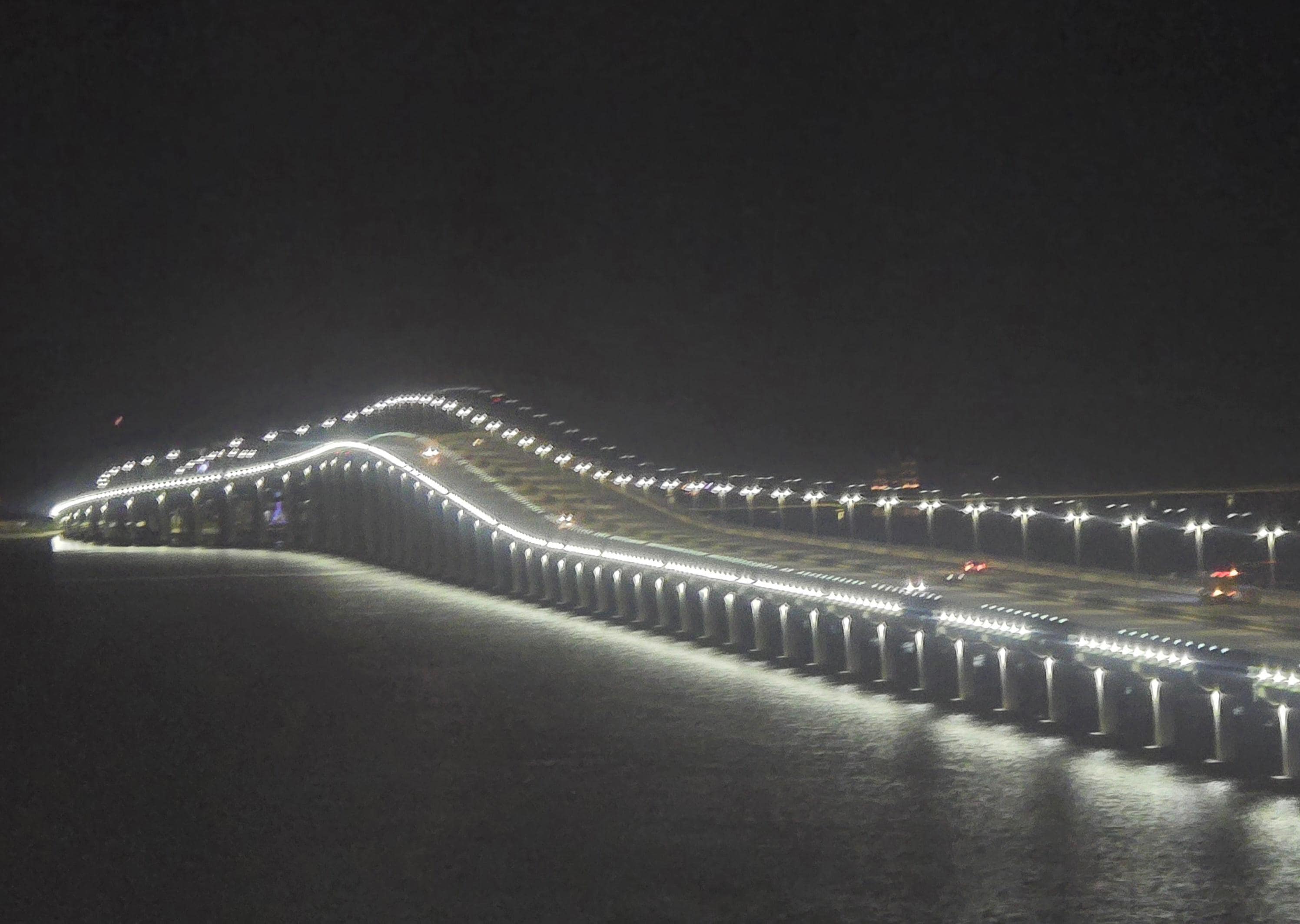 Night view of the bridge from our room. 
