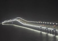 Night view of the bridge from our room.