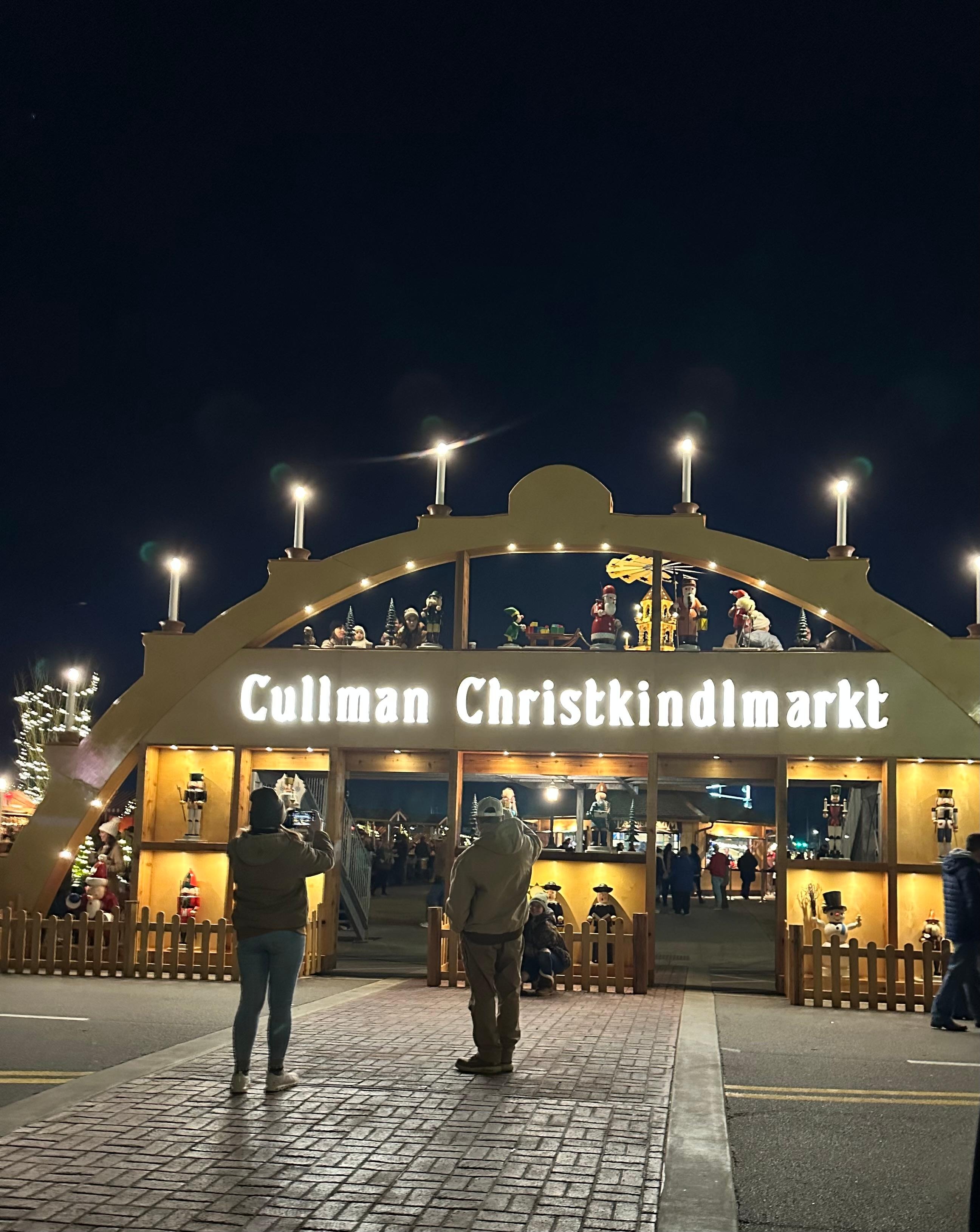 In town checking out the Christmas decorations 