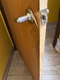 Broken bathroom door